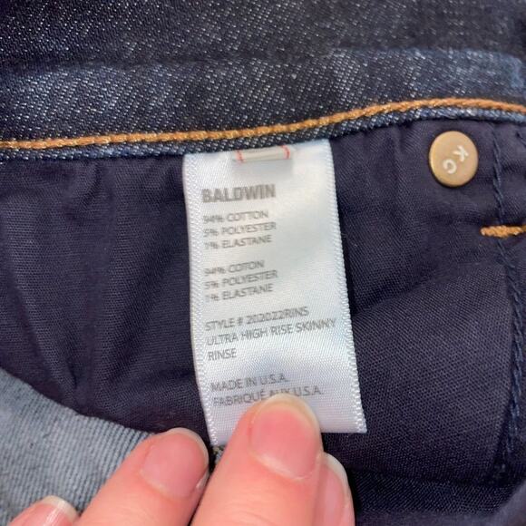 Baldwin Kansas City Ultra High Rise Skinny Jean Rinse Dark Wash - Picture 5 of 8